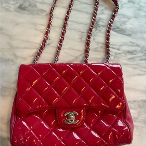 Chanel Glossy Red Quilted Shoulder Bag